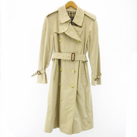 バーバリーズ Burberrys トレンチコート 裏ノバチェック イングランド製 ベルト エポレット コットン ベージュ レディース 122 ベクトルパーク