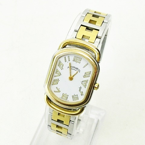 エルメス HERMES ラリー 腕時計 RA1.240 クオーツ Hロゴ 稼働品 電池  