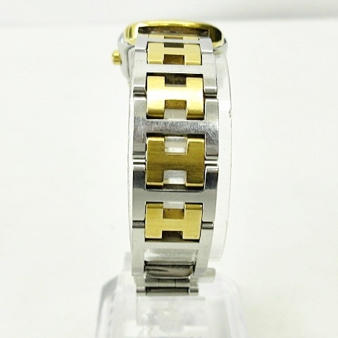 稼働エルメスラリークオーツ腕時計メンズゴールド×シルバー