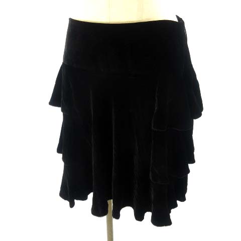 ラルフローレン RALPH LAUREN ベロアスカート ティアードフリル シルク  