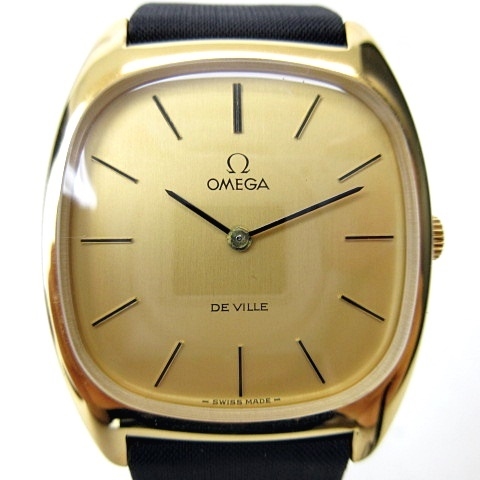 オメガ OMEGA DE VILLE デビル 腕時計 ヴィンテージ Ref.111.0139 手巻き式 ゴールド ブラック 黒 稼働品 メンズ レディース 適当な価格 【稼働品】ヴィンテージOMEGA オメガ DE VILLE デビル レディース 腕時計(アナログ)