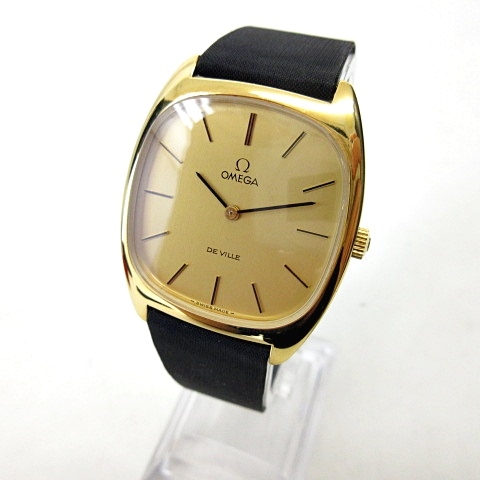 オメガ OMEGA DE VILLE デビル 腕時計 ヴィンテージ Ref.111.0139 手巻き式 ゴールド ブラック 黒 稼働品 メンズ レディース 適当な価格 【稼働品】ヴィンテージOMEGA オメガ DE VILLE デビル レディース 腕時計(アナログ)