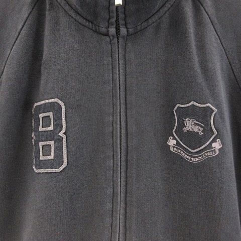 バーバリー　 BLACKLABEL トラックジャケット　３（L） 黒　刺繍ロゴ Yahoo!オークション -「バーバリー トラックジャケット