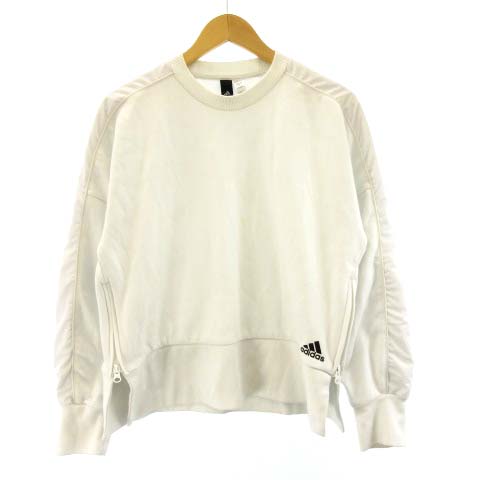 アディダス Adidas トレーナー プルオーバー 長袖 サイドジップ 白 ホワイト L Ibo25 レディース 122 ベクトルパーク