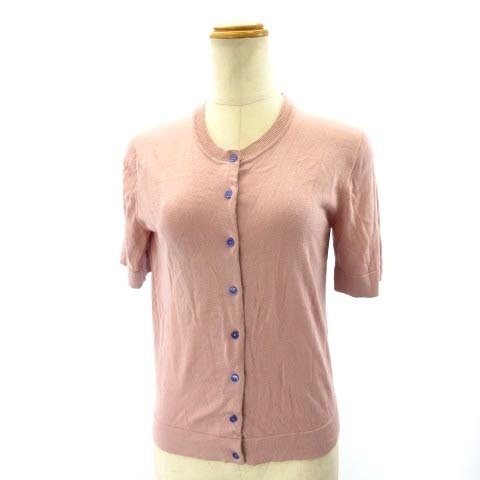 ポールスミス Paul Smith ニットカーディガン 半袖 シルク混 コットン くすみピンク M レディース 122 ベクトルパーク