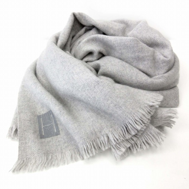 美品 エルメス HERMES マフラー ストール 物凄く ショール カシミヤ H  
