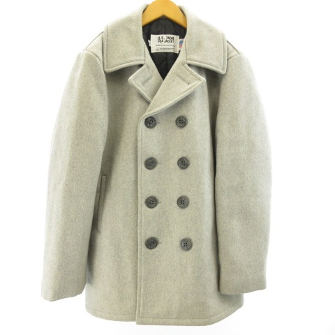 ショット Schott ｐコート ピーコート ジャケット アウター 長袖 裏地キルティング グレー 40 Lサイズ Ibo26 メンズ 122 ベクトルパーク