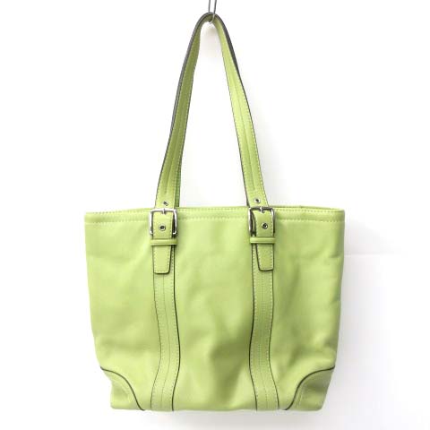 コーチ COACH F11201 トートバッグ ショルダーバッグ レザー 黄緑 