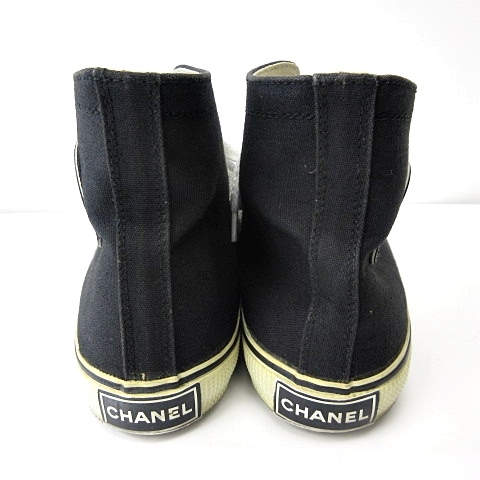 シャネル CHANEL ココマーク ハイカット スニーカー キャンバス 