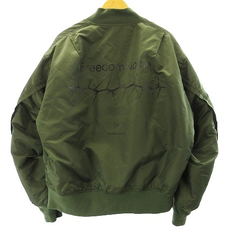 ジーユー Gu アンダーカバー Undercover コラボ Ma1 ジャケット ブルゾン プリント グリーン L メンズ 122 ベクトルパーク