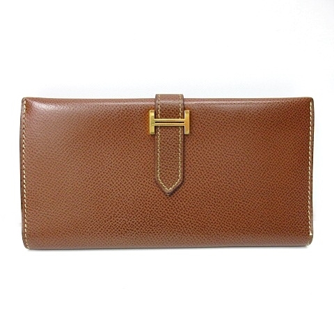 エルメス HERMES ベアン クラシック ノワゼット □F刻印 長財布 
