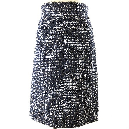 シャネル CHANEL 美品 ツイードスカート ひざ丈 ココマーク ウエスト  