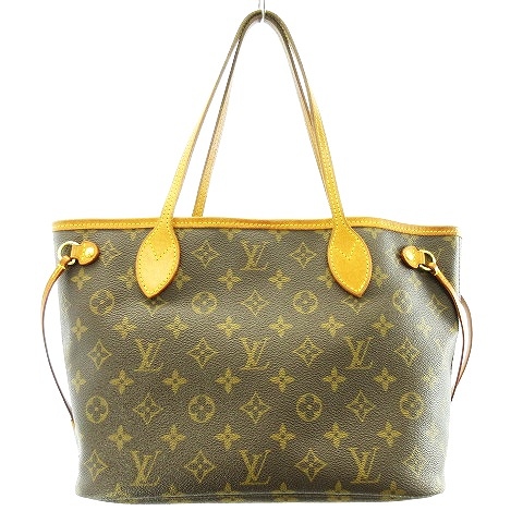 LOUIS VUITTON ゴールドレザー トートバッグ ルイヴィトン LOUIS VUITTON M40155 モノグラム ネヴァーフルPM