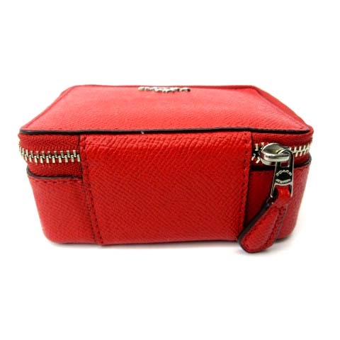 コーチ COACH スクエア ポーチ 小物入れ レザー ジップ ジュエリー