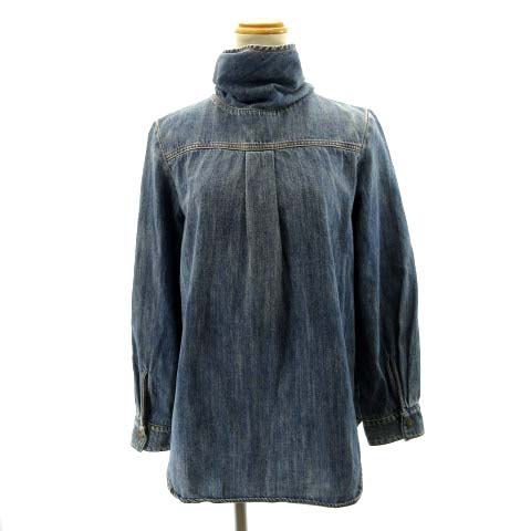 クロエ CHLOE デニムシャツ ブラウス ボウタイ 長袖 コットン 