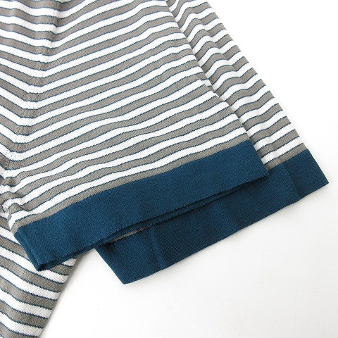 エルメス HERMES 細幅 ボーダー ストライプ柄 コットン ニット T