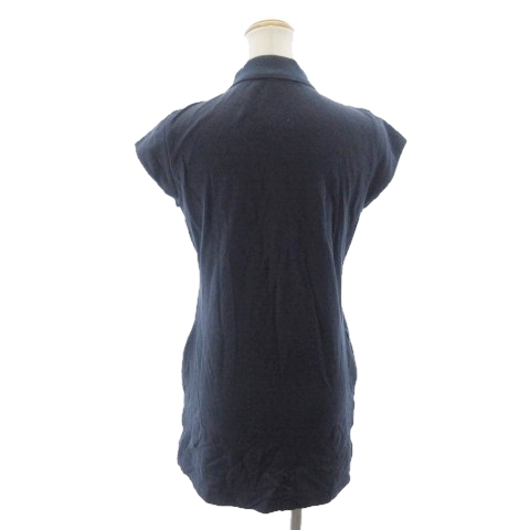 ラコステ　ポロワンピース　ネイビー　鹿の子　 ロング　ワニ刺繍　サイズ34 ラコステ ポロワンピース ネイビー 鹿の子 ロング ワニ刺繍