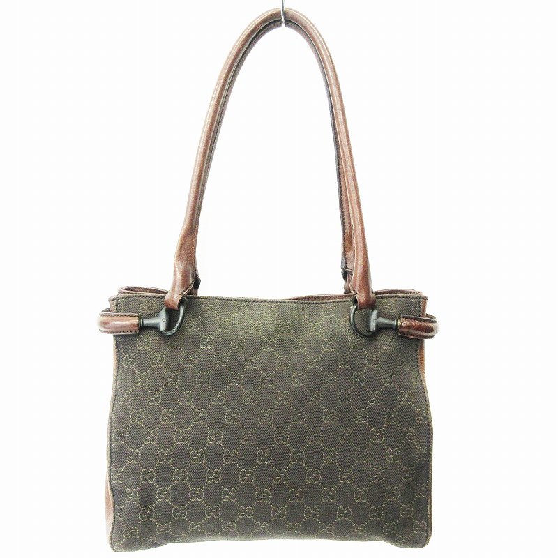 グッチ GUCCI GGキャンバス × レザー 切替 トート ハンドバッグ 鞄 