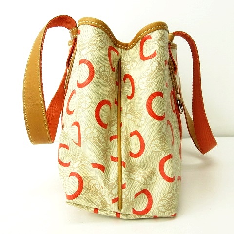 セリーヌ CELINE Cマカダム 馬車柄 トート ハンドバッグ PVC×レザー