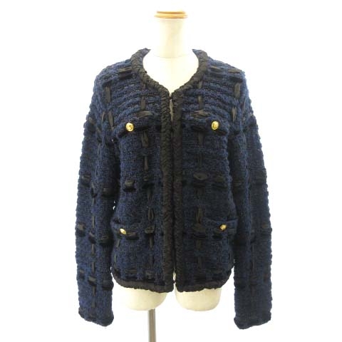 トリーバーチ TORY BURCH 美品 ツイード ノーカラー ジャケット  