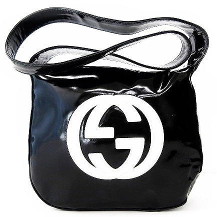 グッチ GUCCI GG ロゴ パテント エナメル ショルダーバッグ 鞄 肩 斜め 
