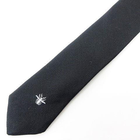 ディオールオム Dior HOMME シルク100％ ビー 蜂 ロゴ 刺繍 ナロータイ 
