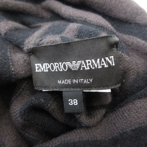 【新品】アルマーニ　コレツォーニ　ボーダー　黒紺 EMPORIO ARMANI (エンポリオアルマーニ) ウール ジャガード総柄