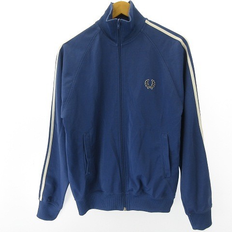 フレッドペリー FRED PERRY トラックジャケット ジャージ ブルゾン J1321 青 ブルー 白 S 0602 IBO39 メンズ
