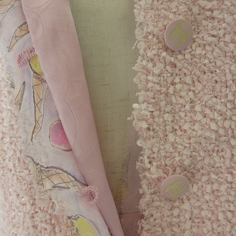 シャネル CHANEL 04C ノーカラー ツイード ジャケット ココマーク