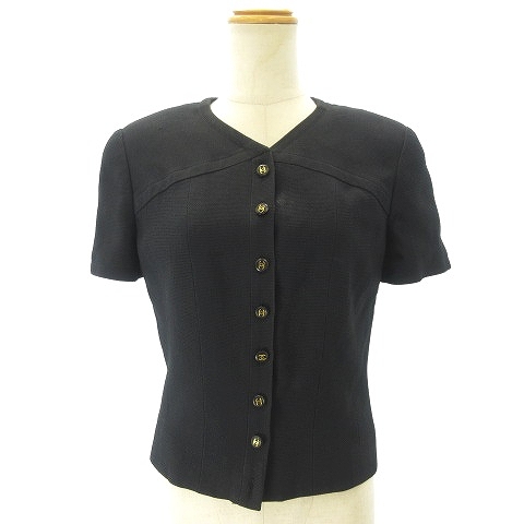 シャネル CHANEL BOUTIQUE 95P ヴィンテージ ノーカラー ジャケット 