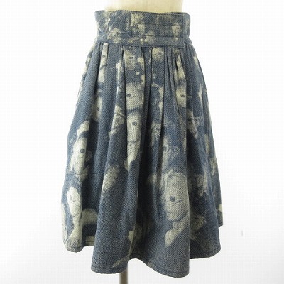 マークジェイコブス MARC JACOBS フレア ラップスカート デニム地 ひざ  