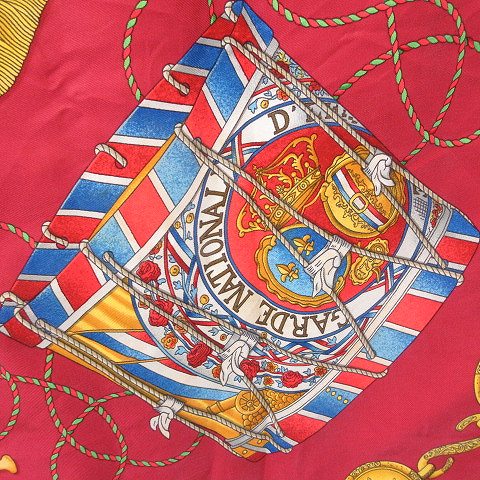 エルメス HERMES カレ90 スカーフ LES TAMBOURS タンブールの太鼓 赤