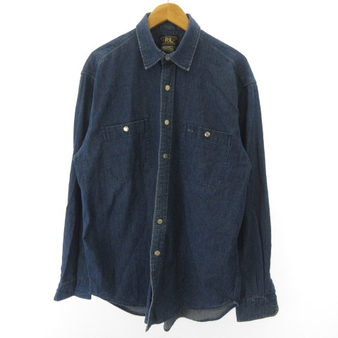 ダブルアールエル RRL 三ツ星タグ 90s ヴィンテージ デニム シャツ  