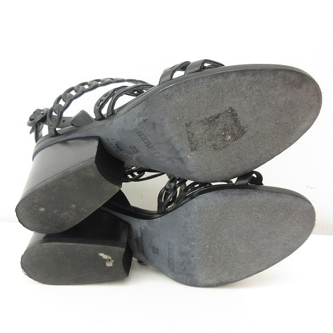 エルメス ロマンツァ レザー シェーヌダンクル サンダル ブラック シェーヌダンクル サンダル ロマンツァ レザー 黒 新品