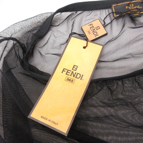 未使用品 フェンディ FENDI タグ付き シアー ひざ丈 チュール スカート 
