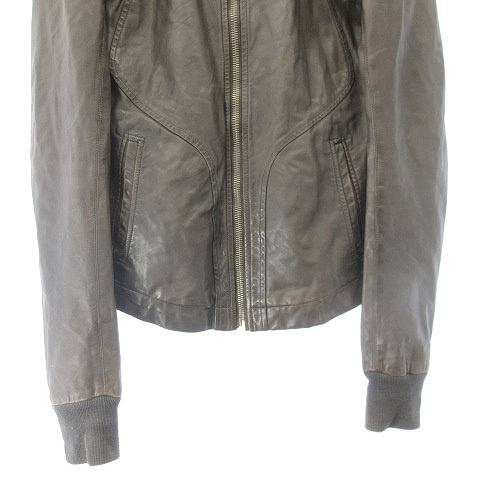 リックオウエンス Rick Owens ラムレザー シングル ライダース レザー 