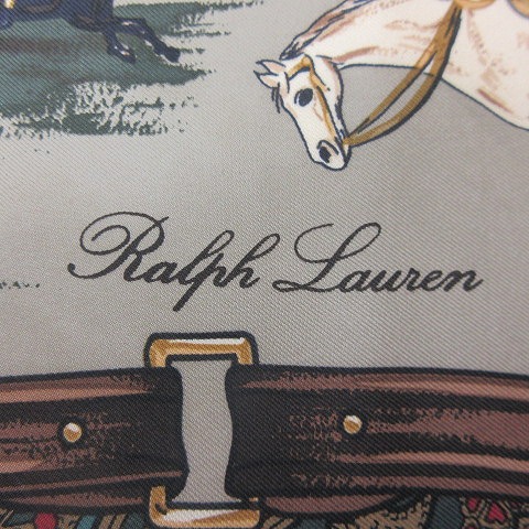 ラルフローレン RALPH LAUREN スカーフ シルク 総柄 馬 マルチ