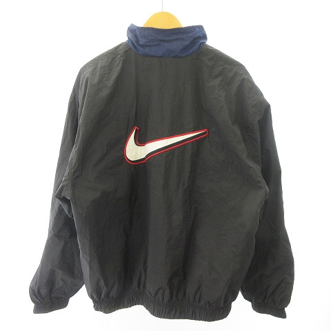 90s NIKE ナイキ ナイロンブルゾン リバーシブル 黒×深緑　M size NIKE - Nike リバーシブル ナイロン ブルゾン 90s シルバータグの通販