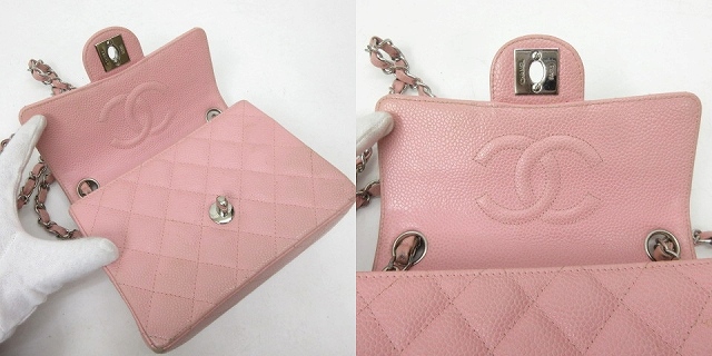 シャネル CHANEL ミニマトラッセ キャビアスキン ショルダーバッグ