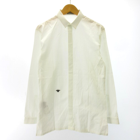 ディオールオム Dior HOMME BEE刺繍 ドレスシャツ 長袖 フォーマル 白 