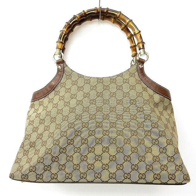 グッチ GUCCI バンブー トートバッグ ハンドバッグ GGキャンバス 