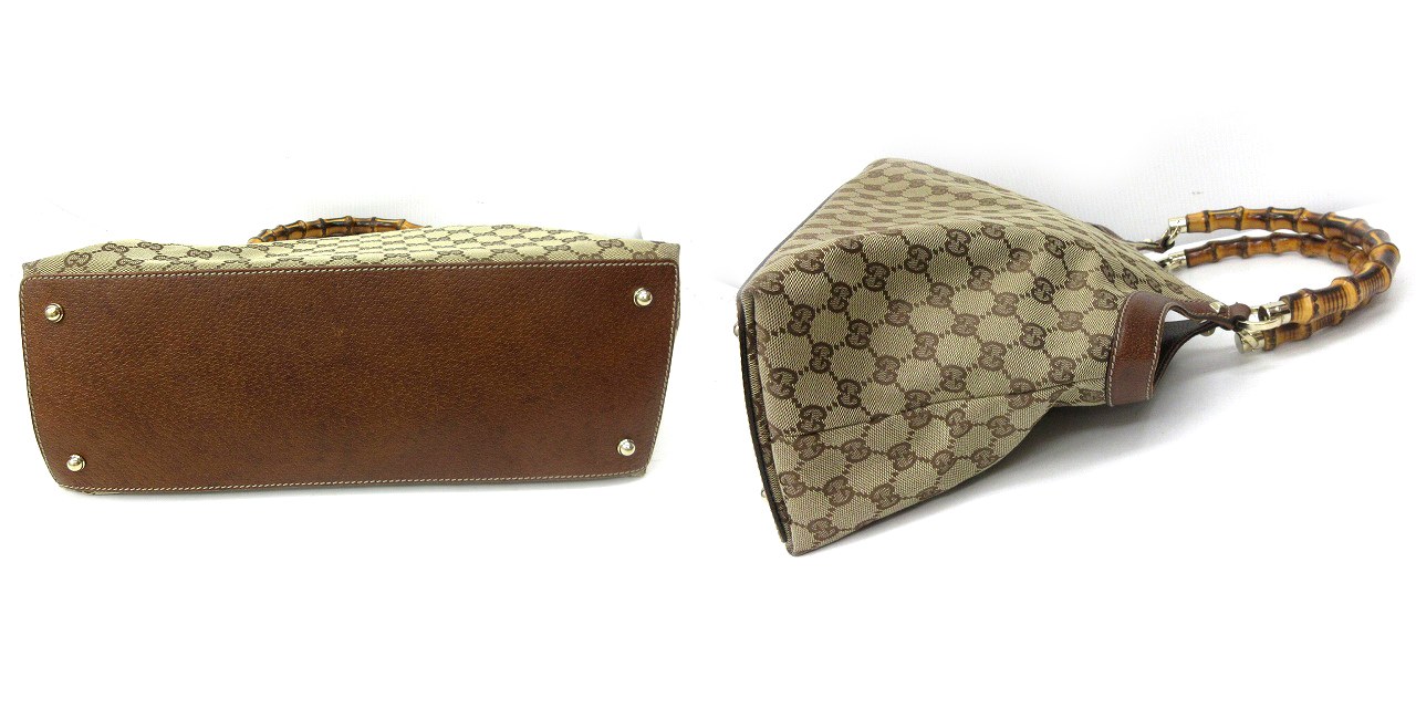 グッチ GUCCI バンブー トートバッグ ハンドバッグ GGキャンバス 