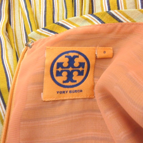トリーバーチ TORY BURCH 美品 リネン シルク混 ギャザー ノースリーブ 