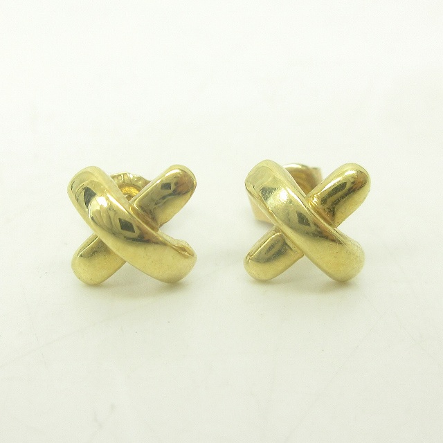ティファニー TIFFANY & CO. シグネチャー クロス ピアス 750 K18 