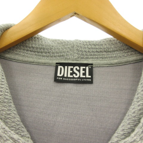 新品◆DIESEL ディーゼル◆ワッフルニットパーカー◆USED加工◆グレー ディーゼル DIESEL ワッフル ジップアップ パーカー グレー L メンズ