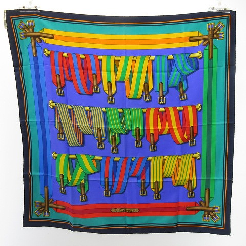 エルメス HERMES カレ90 J METZ Les Sangles スカーフ サスペンダー柄  