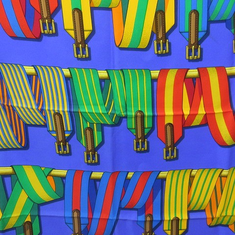 エルメス HERMES カレ90 J METZ Les Sangles スカーフ サスペンダー柄  