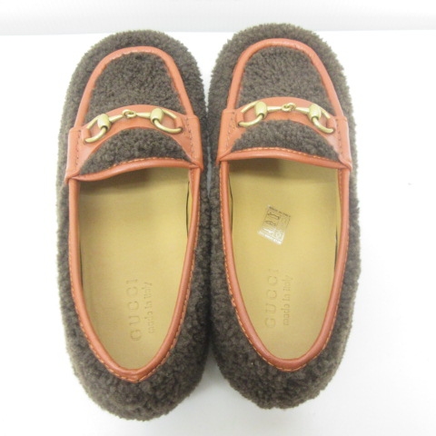 未使用品 グッチ GUCCI ムートン ローファー ホースビット