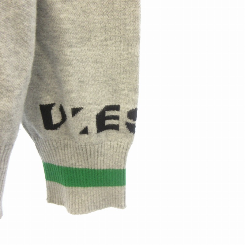 ディーゼル DIESEL 袖ロゴ セーター ニット グレー L □GY09 メンズ 