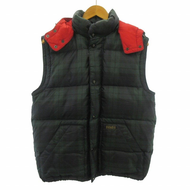 POLO RALPH LAUREN ダウンベスト チェック柄 ワッペン XL